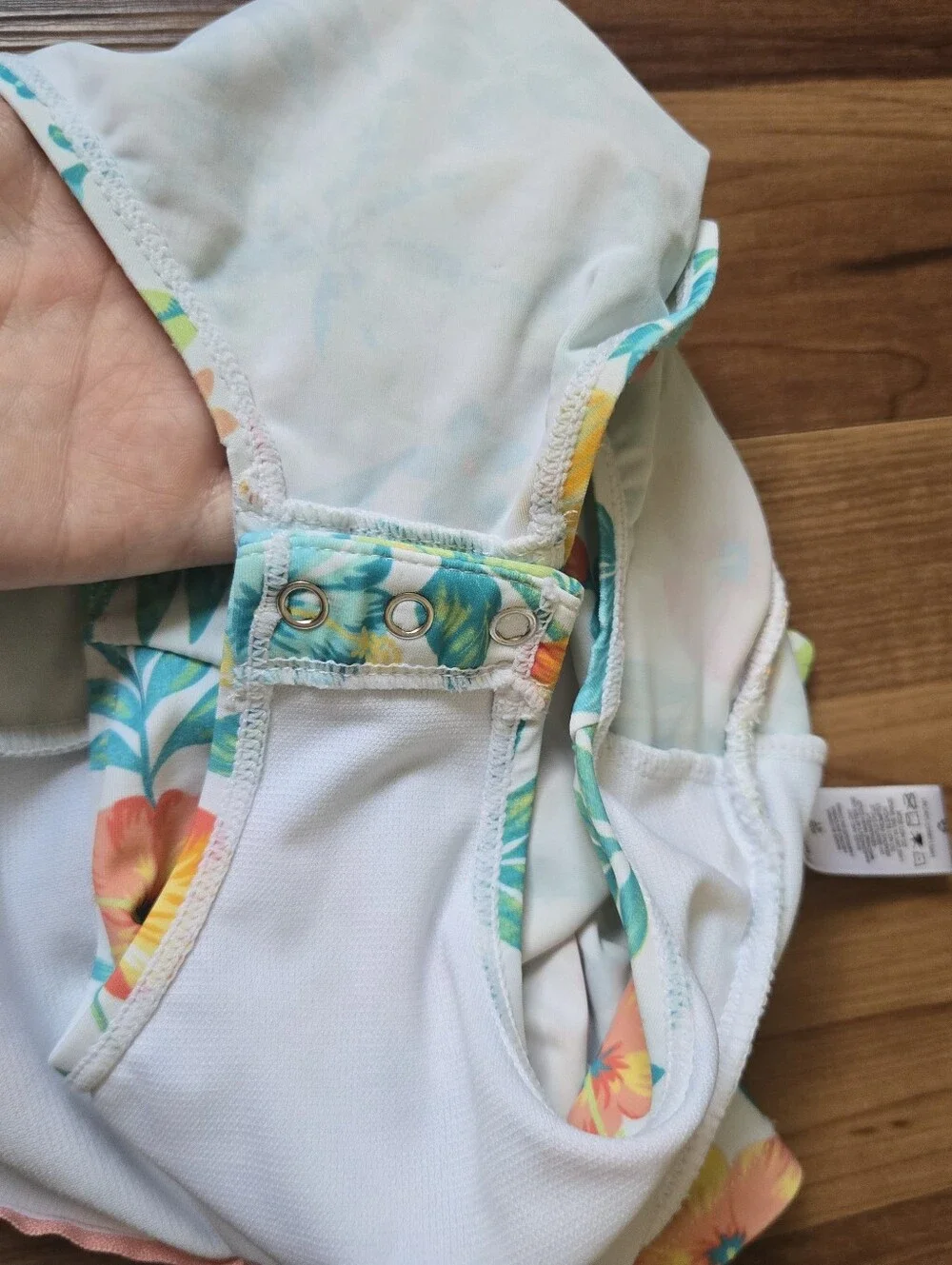 Little Me Girls 4T Hawaiian Floral One Piece Long Sleeve Rashguard EUC